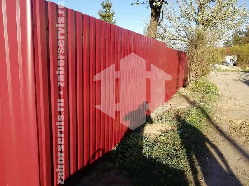 Забор из профнастила 49 метров