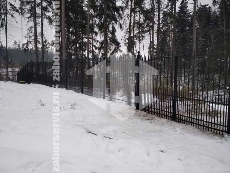 Сварной забор с распашными воротами 100 метров