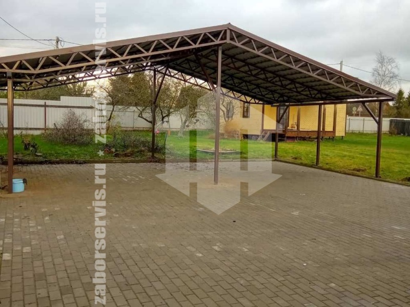 Навес для двух автомобилей пример 9