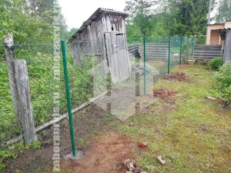 Забор из сетки рабицы с проволокой 68 метров