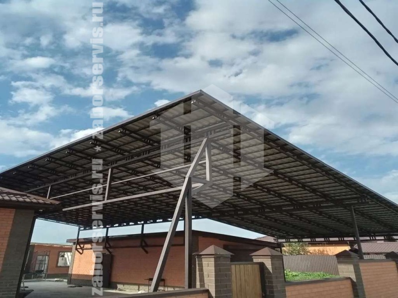 Навес для двух автомобилей пример 3