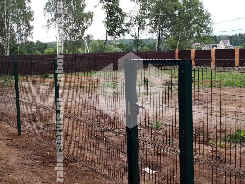 3Д забор на забивных столбах 70 метров