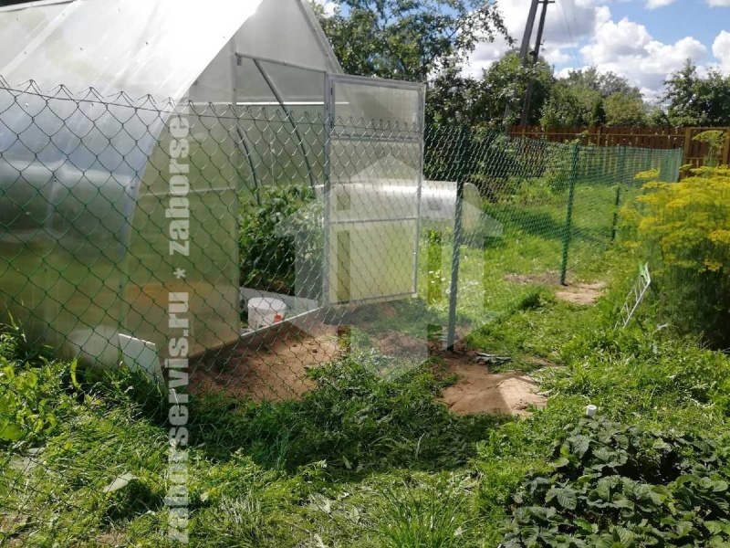 Забор для дома из сетки рабицы 60 метров