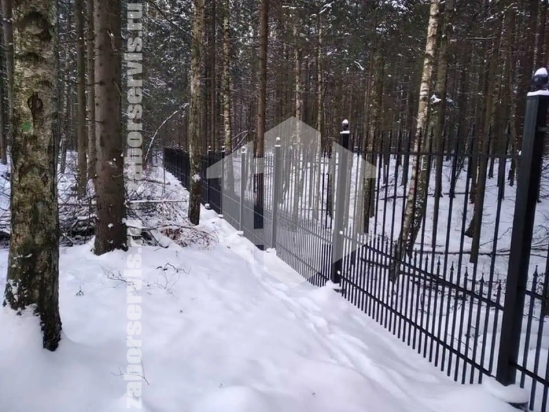 Сварной забор с распашными воротами 100 метров