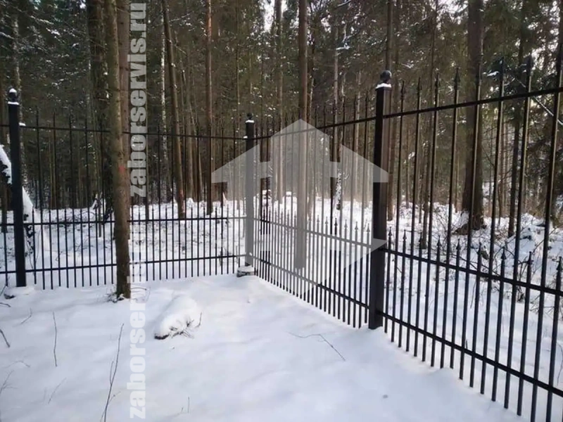 Сварной забор с распашными воротами 100 метров