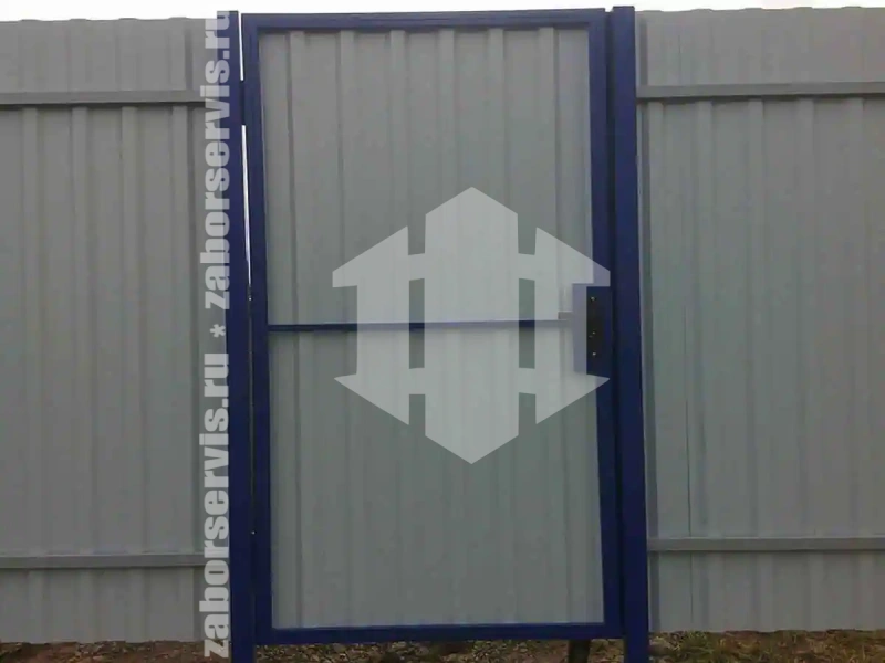 Забор из профнастила синий 75 метров